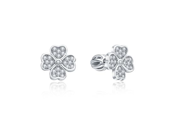 MOISS stříbrné náušnice ČTYŘLÍSTEK