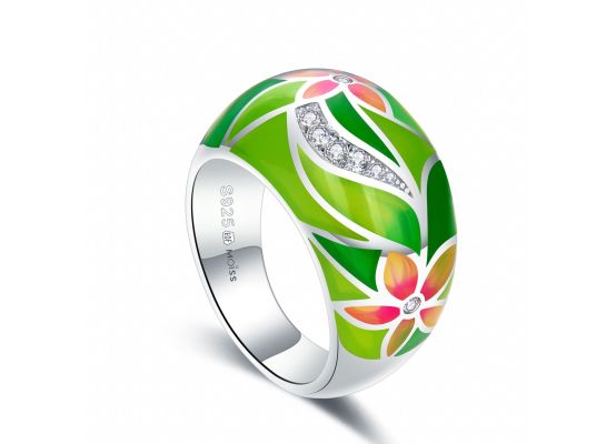 MOISS stříbrný prsten KVĚTINA