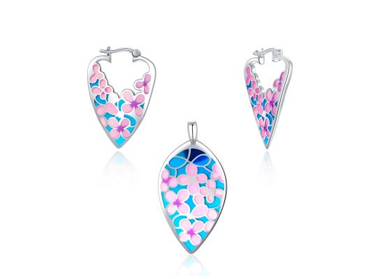 MOISS stříbrná sada SMALT KVĚTINA