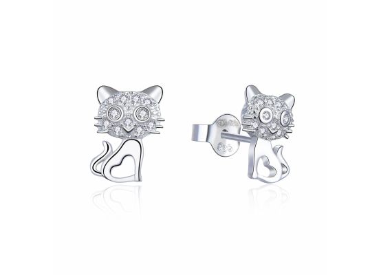 MOISS stříbrné náušnice KOČKA