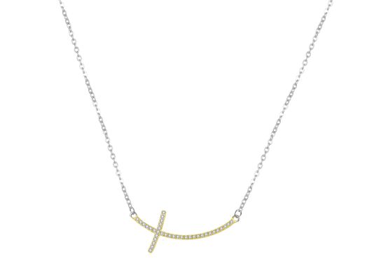 MOISS stříbrný náhrdelník KŘÍŽEK GOLD