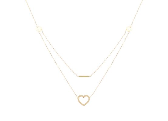 MOISS náhrdelník ze žlutého zlata SRDCE
