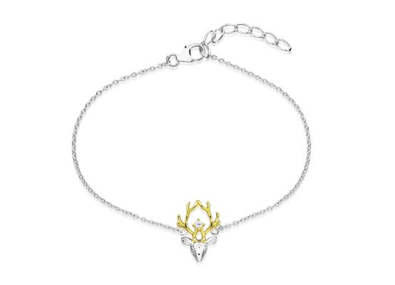 MOISS stříbrný náramek JELEN GOLD