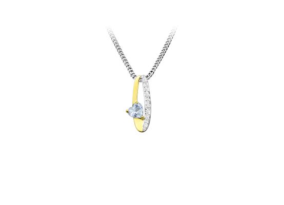 MOISS stříbrný přívěsek TOPAZ GOLD