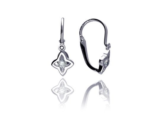 MOISS dětské náušnice z bílého zlata HVĚZDA