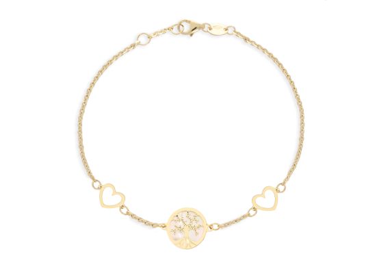 MOISS náramek ze žlutého zlata STROM ŽIVOTA