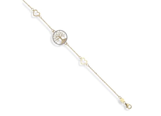 MOISS náramek ze žlutého zlata STROM BICOLOR