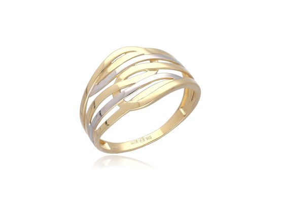MOISS prsten ze žlutého zlata BICOLOR