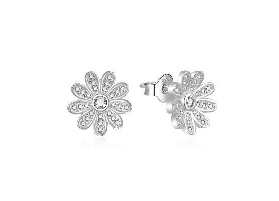 MOISS stříbrné náušnice KVĚTINA