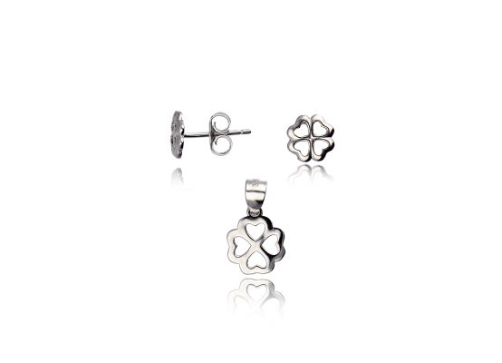 MOISS stříbrná sada ČTYŘLÍSTEK