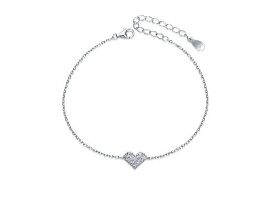 MOISS stříbrný náramek SRDCE