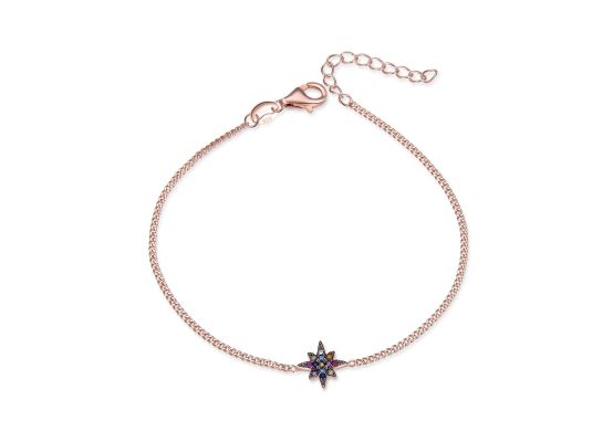 MOISS stříbrný náramek HVĚZDA ROSE