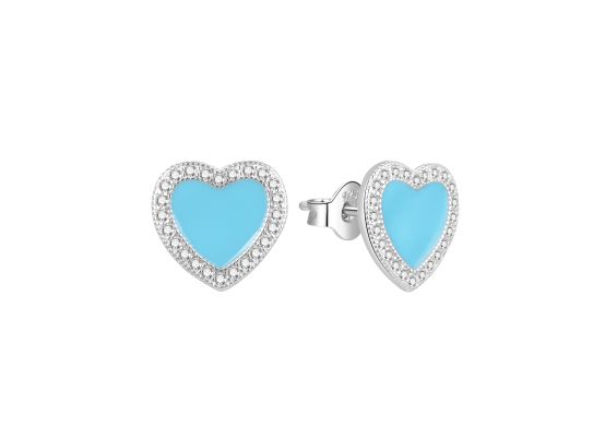 MOISS stříbrné náušnice SRDCE SMALT