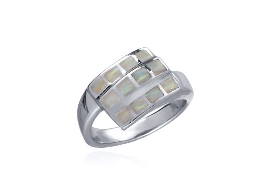 MOISS opálový stříbrný prsten