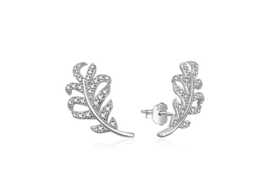 MOISS stříbrné náušnice LIST