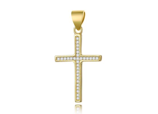 MOISS stříbrný přívěsek GOLD KŘÍŽ