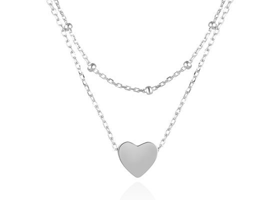 MOISS stříbrný náhrdelník SRDCE