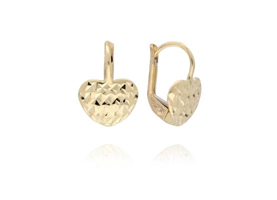 MOISS náušnice ze žlutého zlata SRDCE