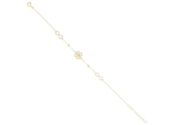 MOISS náramek ze žlutého zlata ČTYŘLÍSTEK