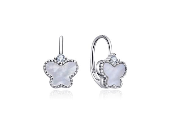 MOISS stříbrné náušnice MOTÝL