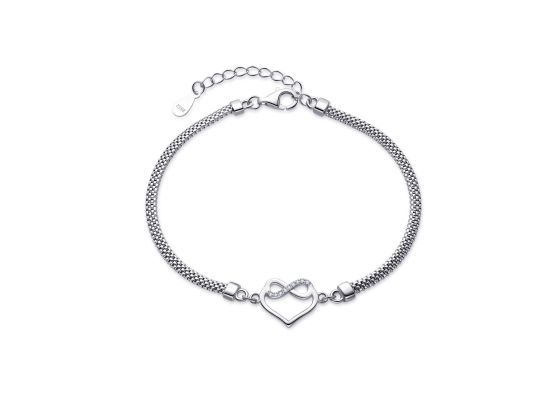 MOISS stříbrný náramek SRDCE