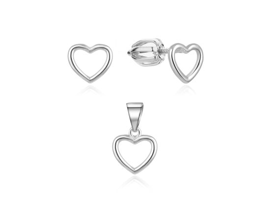 MOISS stříbrná sada SRDCE