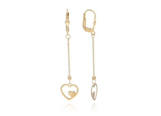 MOISS náušnice ze žlutého zlata SRDCE