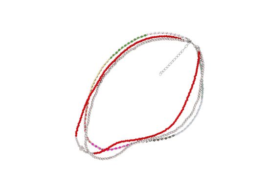 MOISS stříbrný korálkový náhrdelník