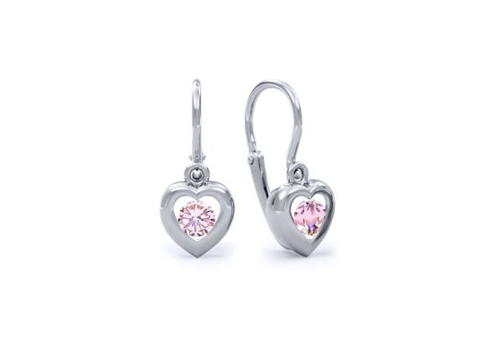 MOISS náušnice z bílého zlata SRDCE