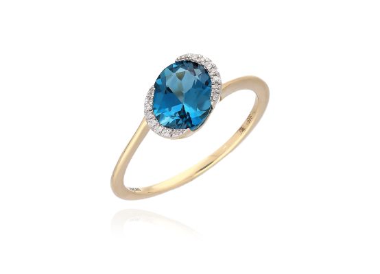 MOISS prsten ze žlutého zlata DIAMANT, TOPAZ