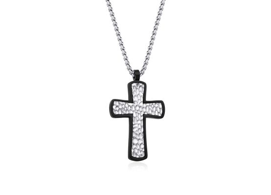 DIVERSE náhrdelník z oceli KŘÍŽEK