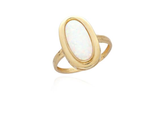 MOISS prsten ze žlutého zlata OPÁL