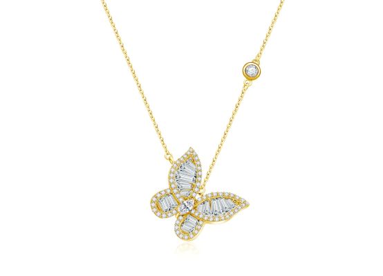 MOISS stříbrný náhrdelník MOTÝL