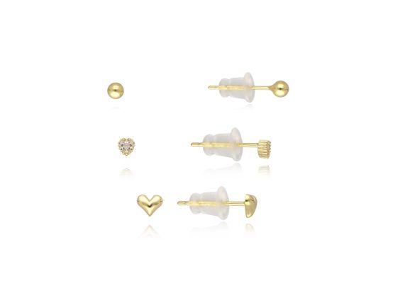 MOISS stříbrné náušnice SRDCE 4-6mm