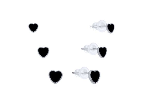 MOISS stříbrné náušnice SRDCE 4-6mm