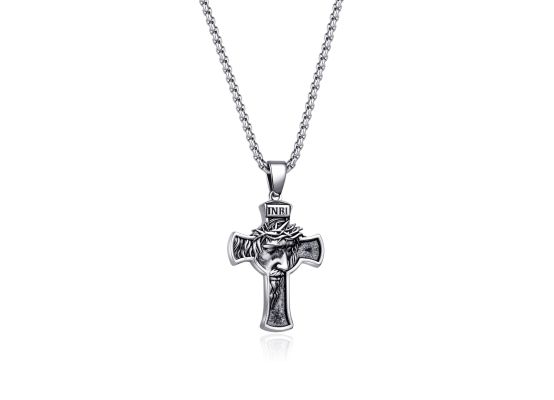 DIVERSE náhrdelník z oceli KŘÍŽEK