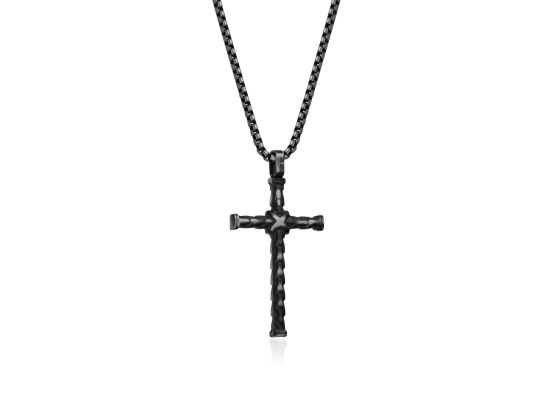 DIVERSE náhrdelník z oceli KŘÍŽEK