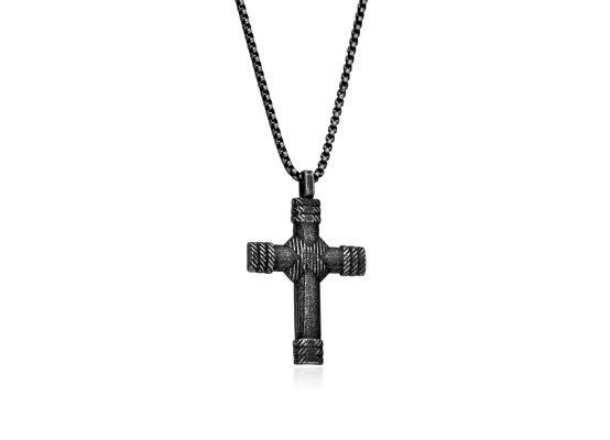 DIVERSE náhrdelník z oceli KŘÍŽEK