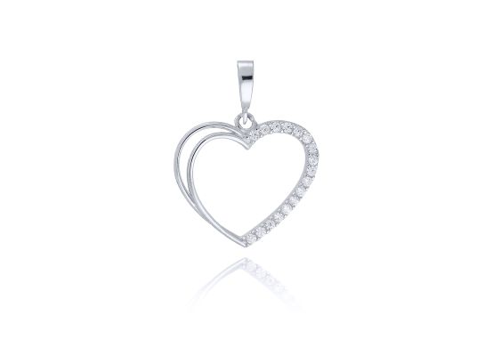 MOISS přívěsek z bílého zlata SRDCE