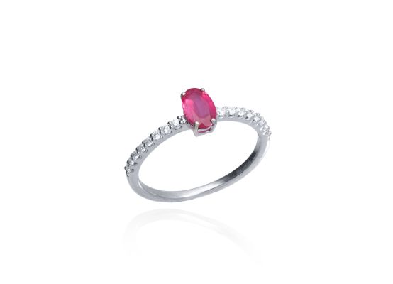 MOISS stříbrný prsten RUBÍN