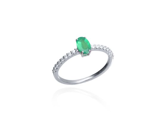 MOISS stříbrný prsten SMARAGD