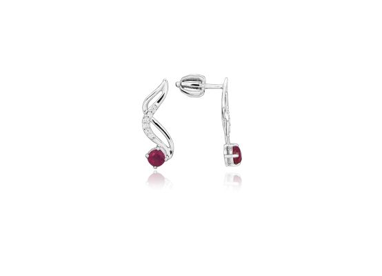 MOISS stříbrné náušnice RUBÍN