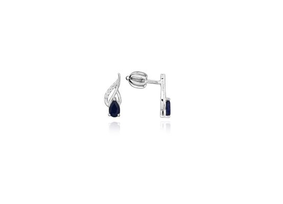 MOISS stříbrné náušnice SAFÍR