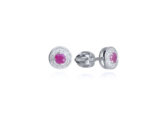MOISS stříbrné náušnice RUBÍN