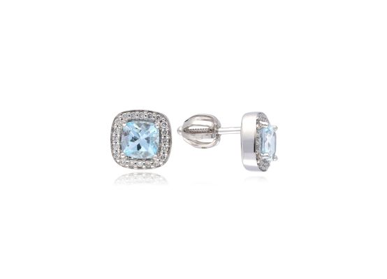 MOISS náušnice z bílého zlata TOPAZ, DIAMANT