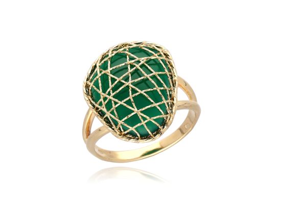 MOISS prsten ze žlutého zlata ACHÁT