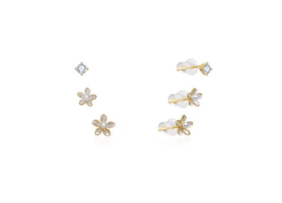 MOISS stříbrné náušnice KVĚTINA GOLD