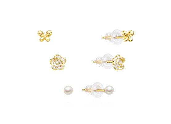 MOISS stříbrné náušnice KVĚTINA GOLD