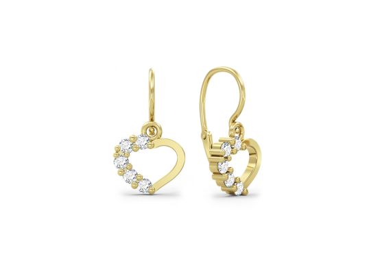 MOISS dětské náušnice ze žlutého zlata SRDCE