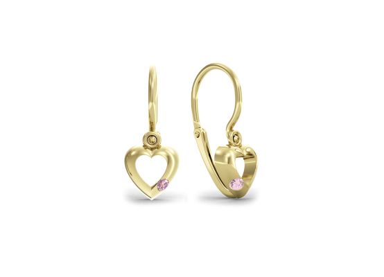 MOISS náušnice ze žlutého zlata SRDCE